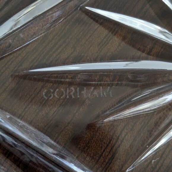 Gorham Cherrywood Lead Crystal Covered 1/4 lb Butter Dish w/Lid Vintage - Picture 10 of 10